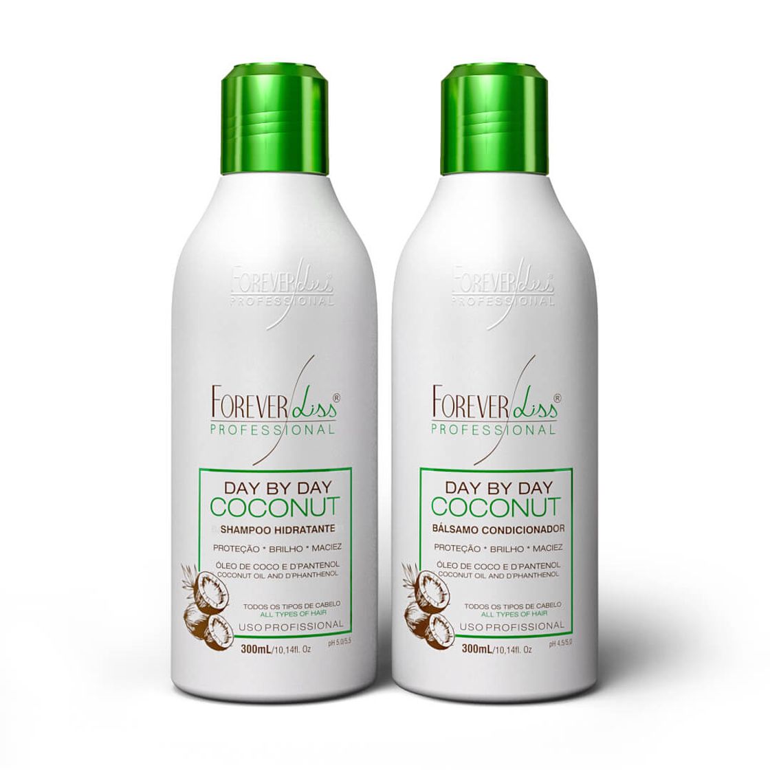 Fashion Kit Shampoo e Bálsamo Day By Day Coconut Forever Liss - 2x300ml