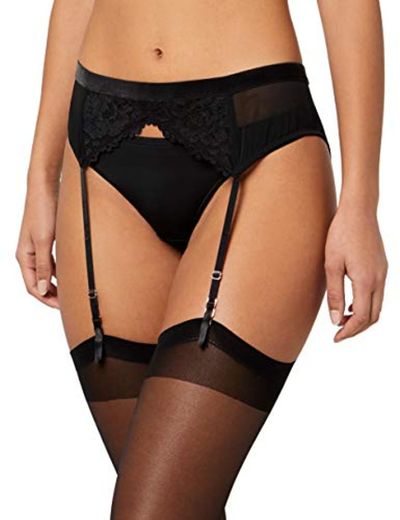 Marca Amazon - IRIS & LILLY Liguero Mujer, Negro