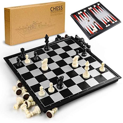 Gibot 3 en 1 Tablero de ajedrez