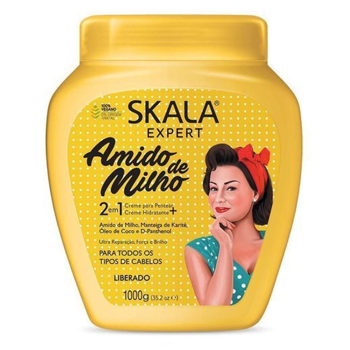 Social Amido de Milho - 2 em 1 - Creme para Pentear + Creme Hidratante