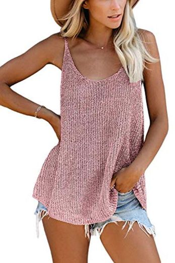 Ancapelion Mujer Top de Gasa Elegante Color sólido Camisetas Tops y Blusas