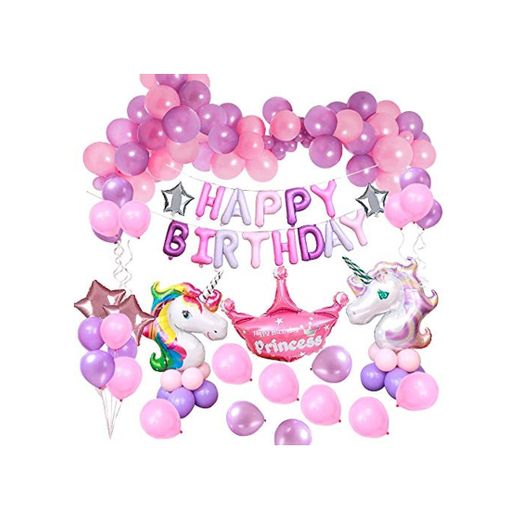 MMTX Decoraciones de Fiesta de Unicornio, con 2pcs Enorme Globo de Unicornio,