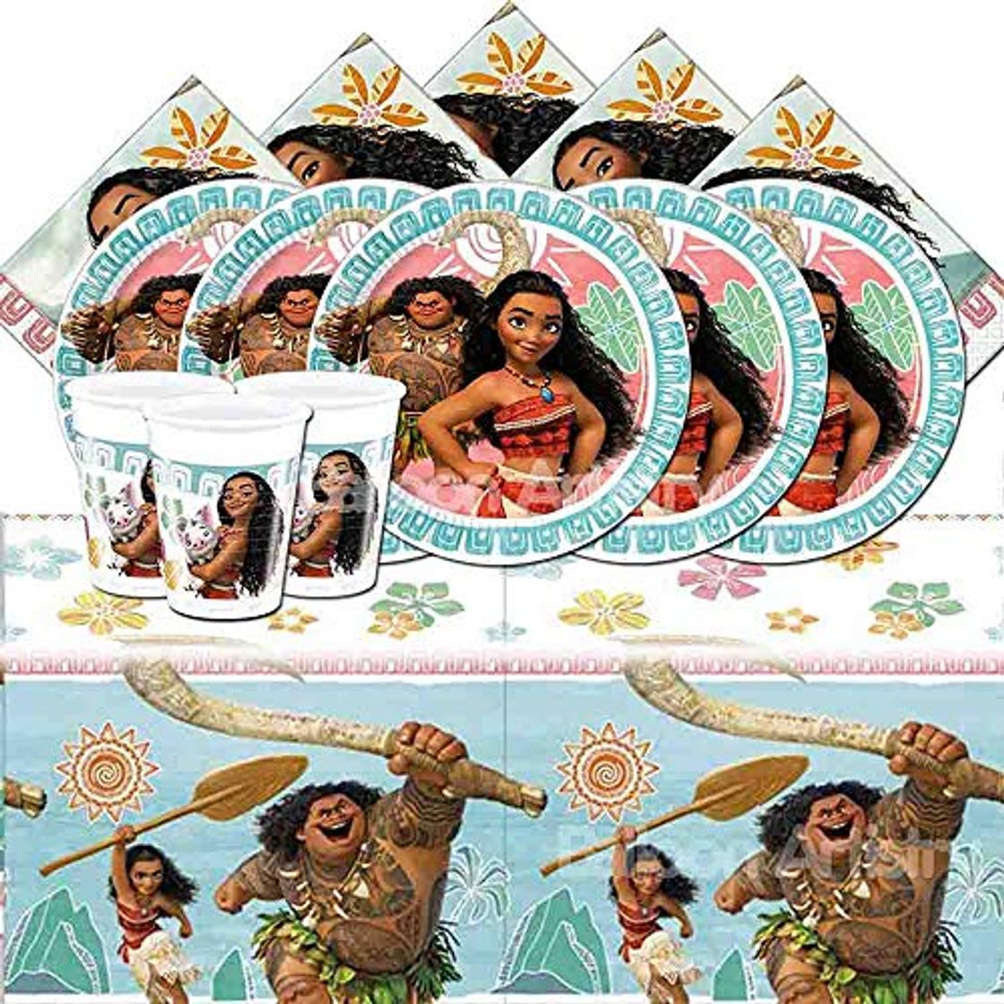 Products Disney bpwfa-315 Moana Juego Incluye 16 vasos, 16 platos de papel