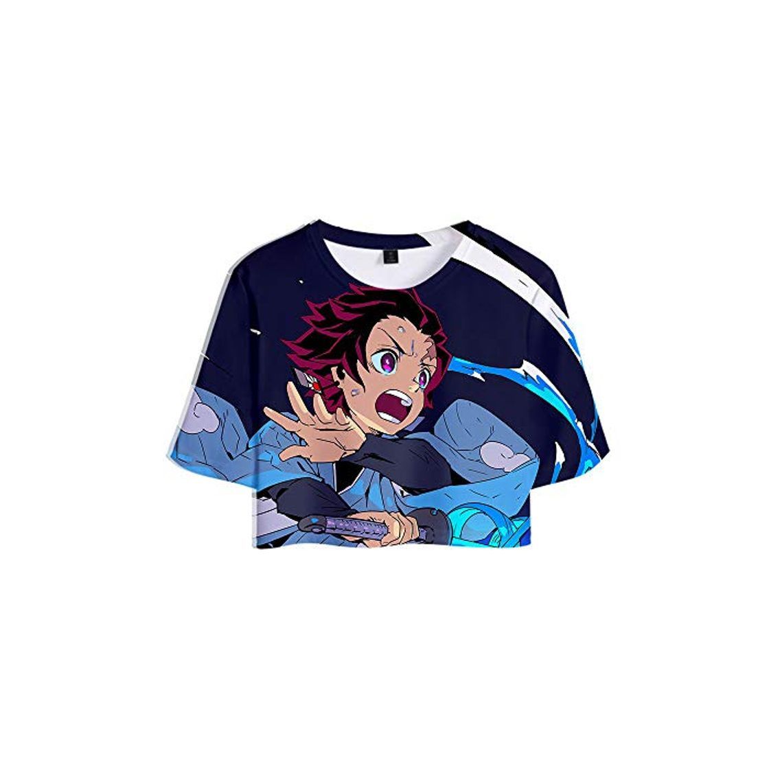 FEIRAN Anime Demon Slayer Kimetsu no Yaiba Camiseta Corta de Verano con Estampado 3D y Manga Corta para Mujer I Design XS