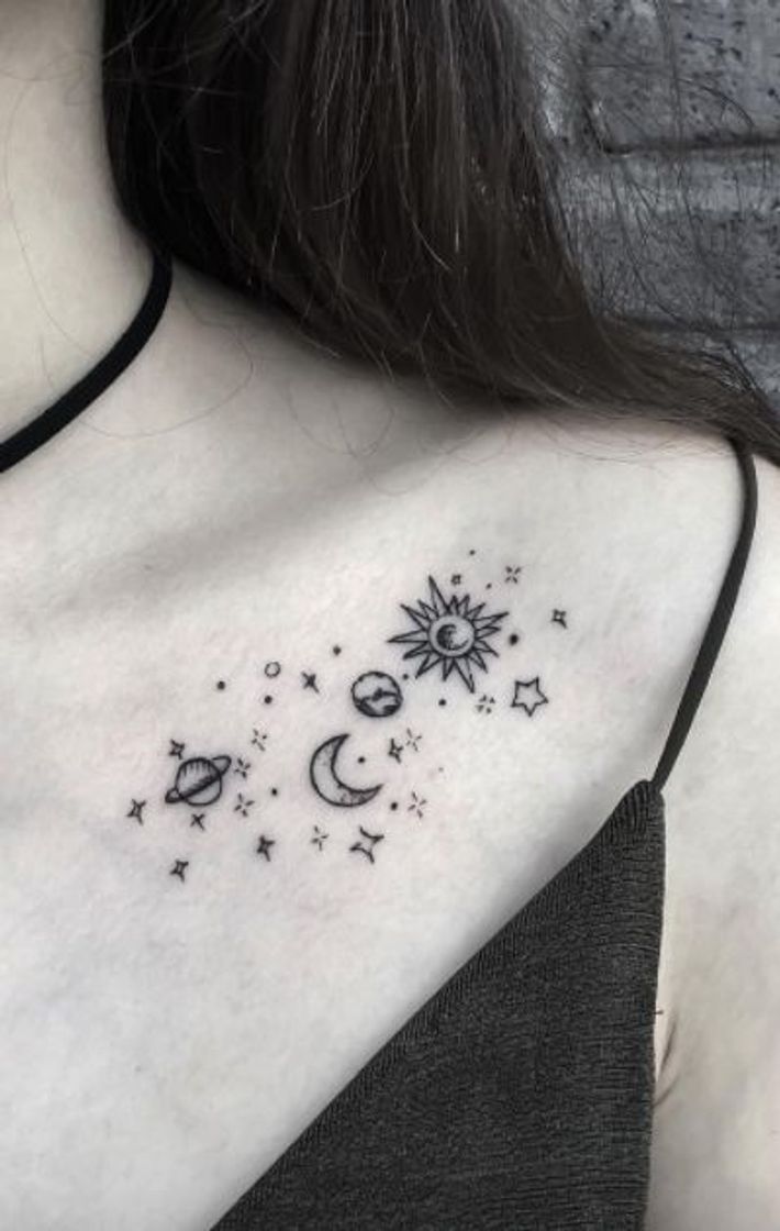 Moda Tatuajes del sol y la luna- Pinterest