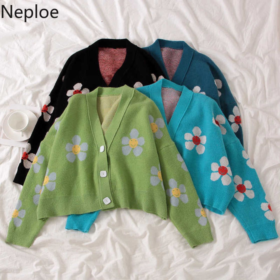 Social Neploe preppy estilo punto con flores