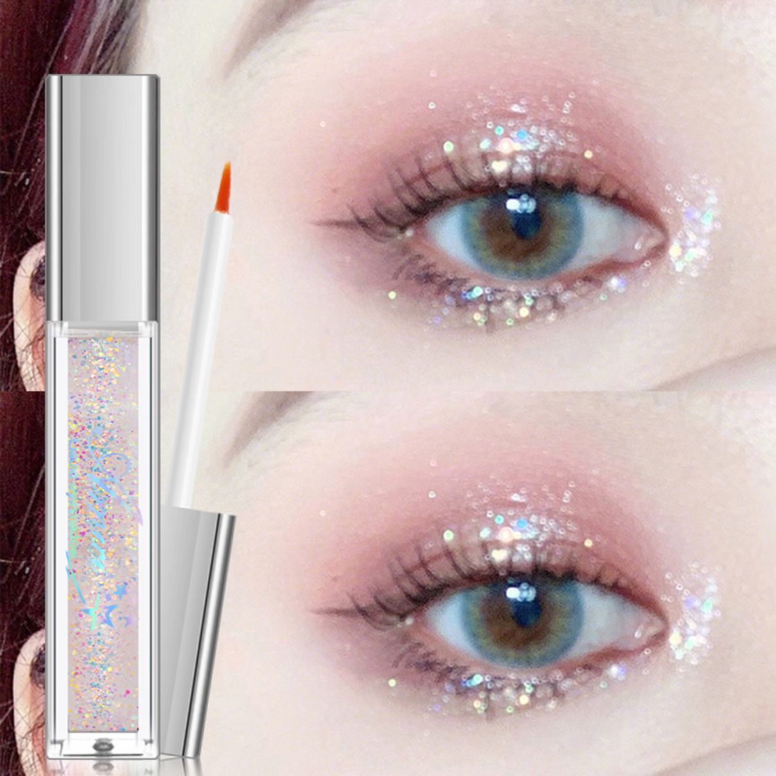 Moda sombra de ojos de diamante, Nude brillo metálico