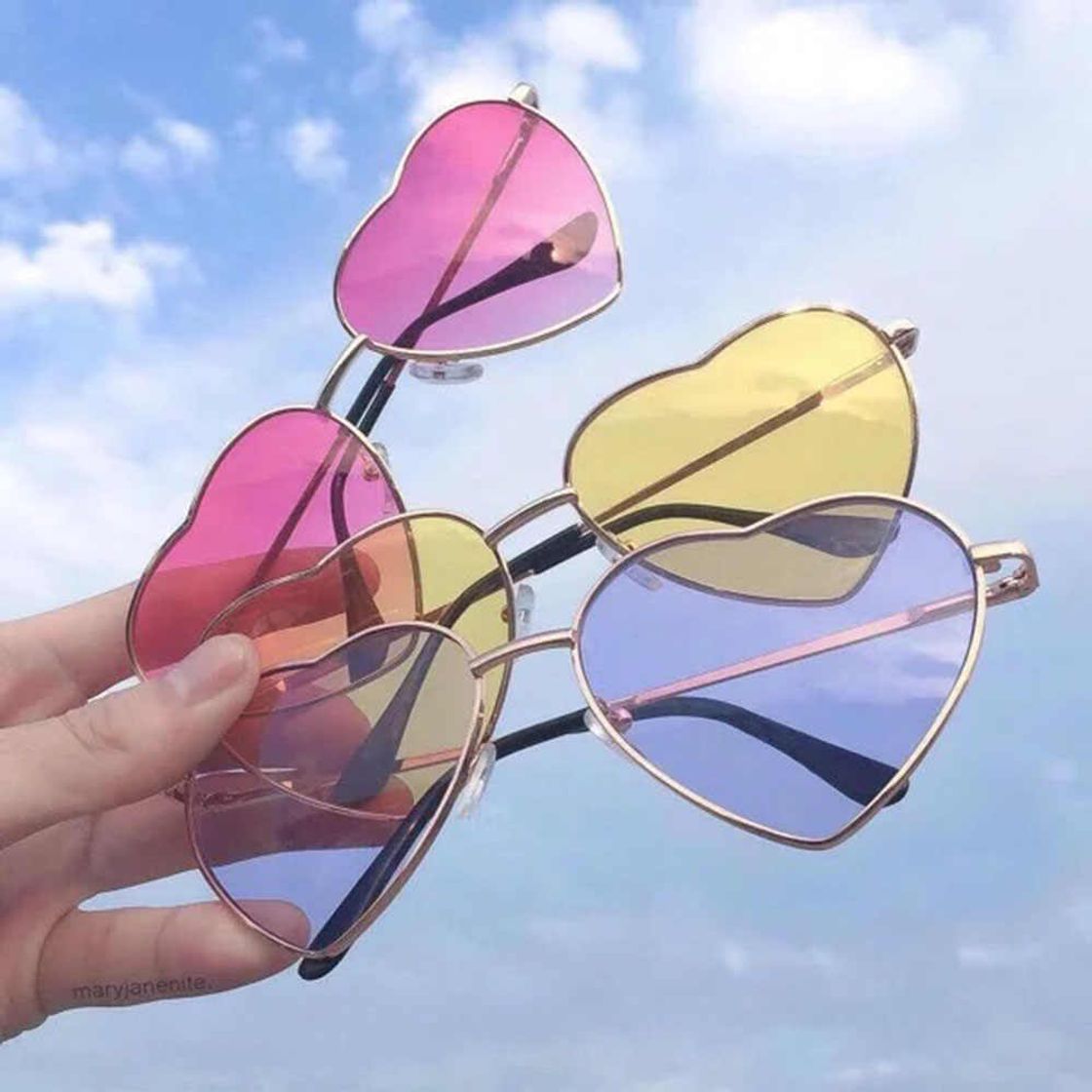 Moda Moda corazón Retro gafas de sol de las mujeres