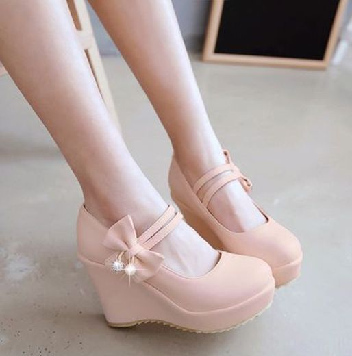 Sweet princess bowknot wedge heels from Fashion Kawaii [Japan ...