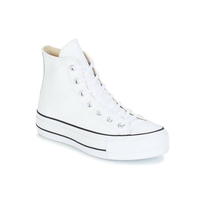 Social Converse Chuck Taylor CTAS Lift Clean Hi, Zapatillas Altas para Mujer, Blanco