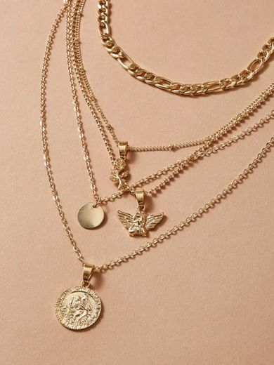 Disc Hand Layered Necklace | SHEIN USA