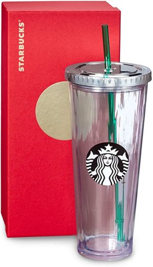 Starbucks - Vaso para bebidas frías con tapa y pajita