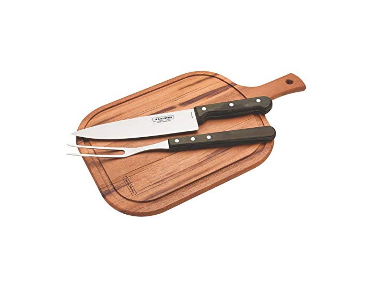 Social Tramontina Churrasco trinchar Cocina Juego de Cuchillos con Tabla de Cortar