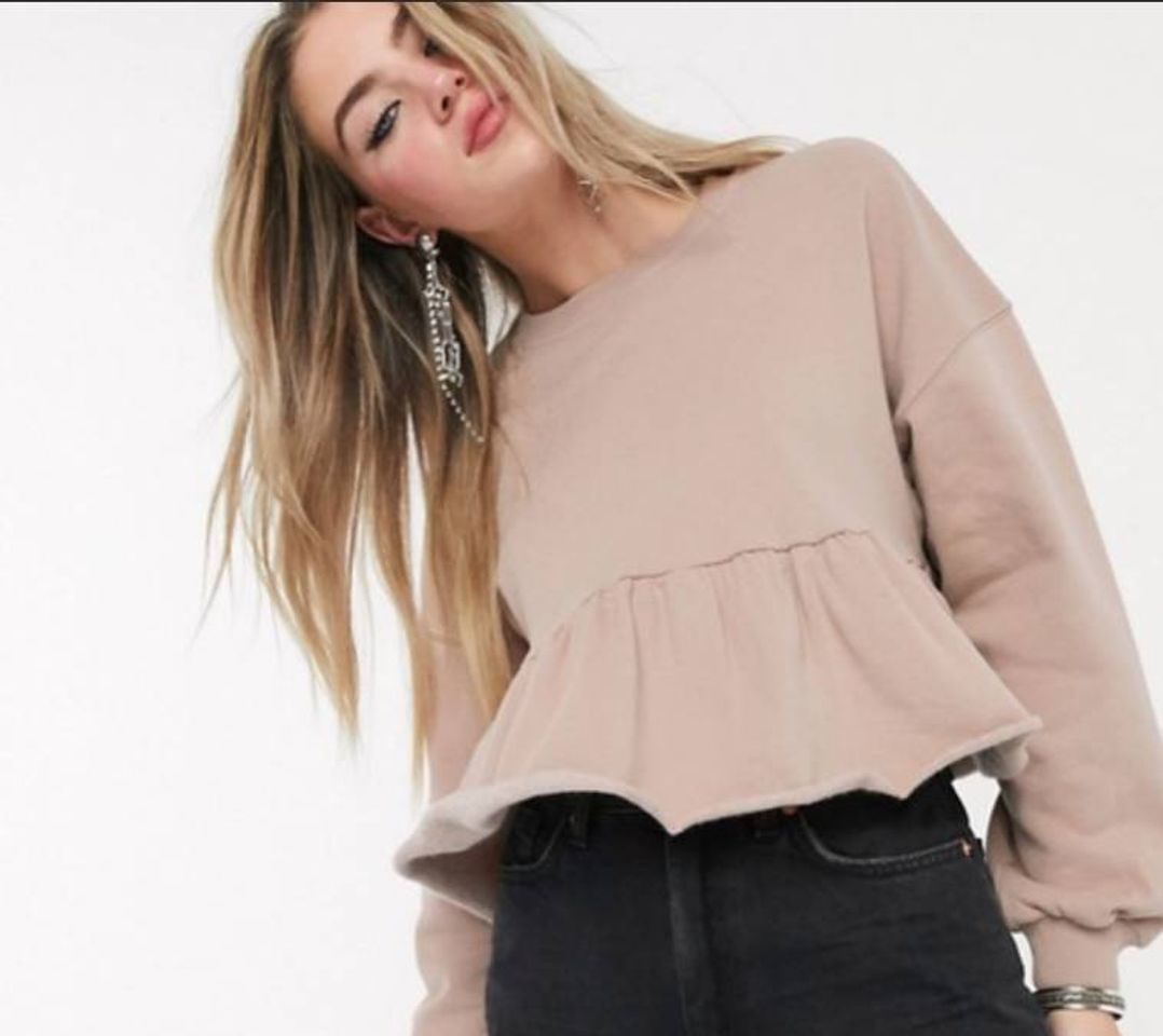 Fashion Bershka peplum sudor en camello