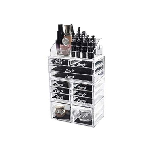 D4P Display4top Caja acrílica Estante de maquillajes Maquillaje Cosméticos Joyería Organizador