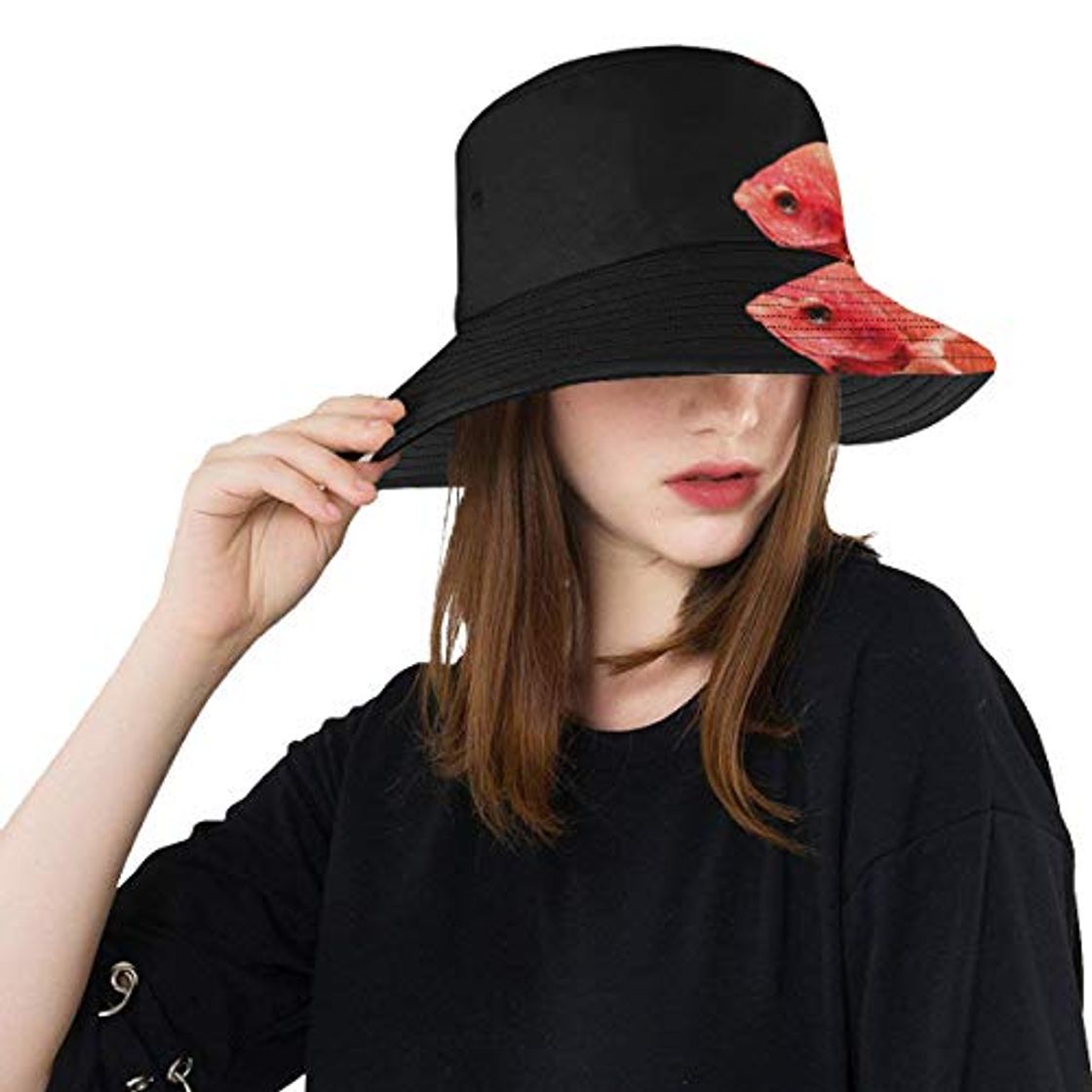 Social Sombrero para el Sol de Las señoras Hermosa acción de Lucha contra los Peces Verano Unisex Pesca Sun Top Bucket Sombreros para Adolescentes Mujeres Gorra de Pescador Deporte al Aire Libre Hombres BUC