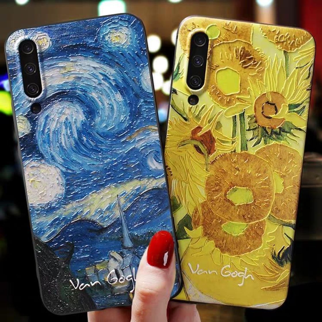 Social "embossed starry night + sunflower" samsung cases – aesthentials