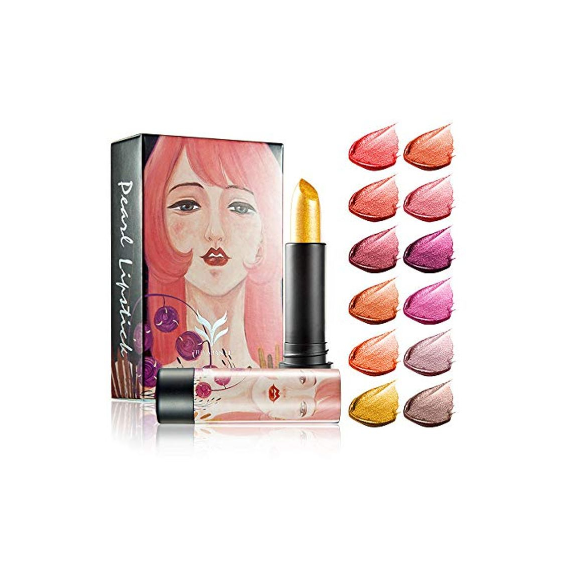 Belleza HUAMIANLI Velvet Dusty Rose Brilho Ryukin Pearly-lustre LÃ¡piz labial Deep Red Lip