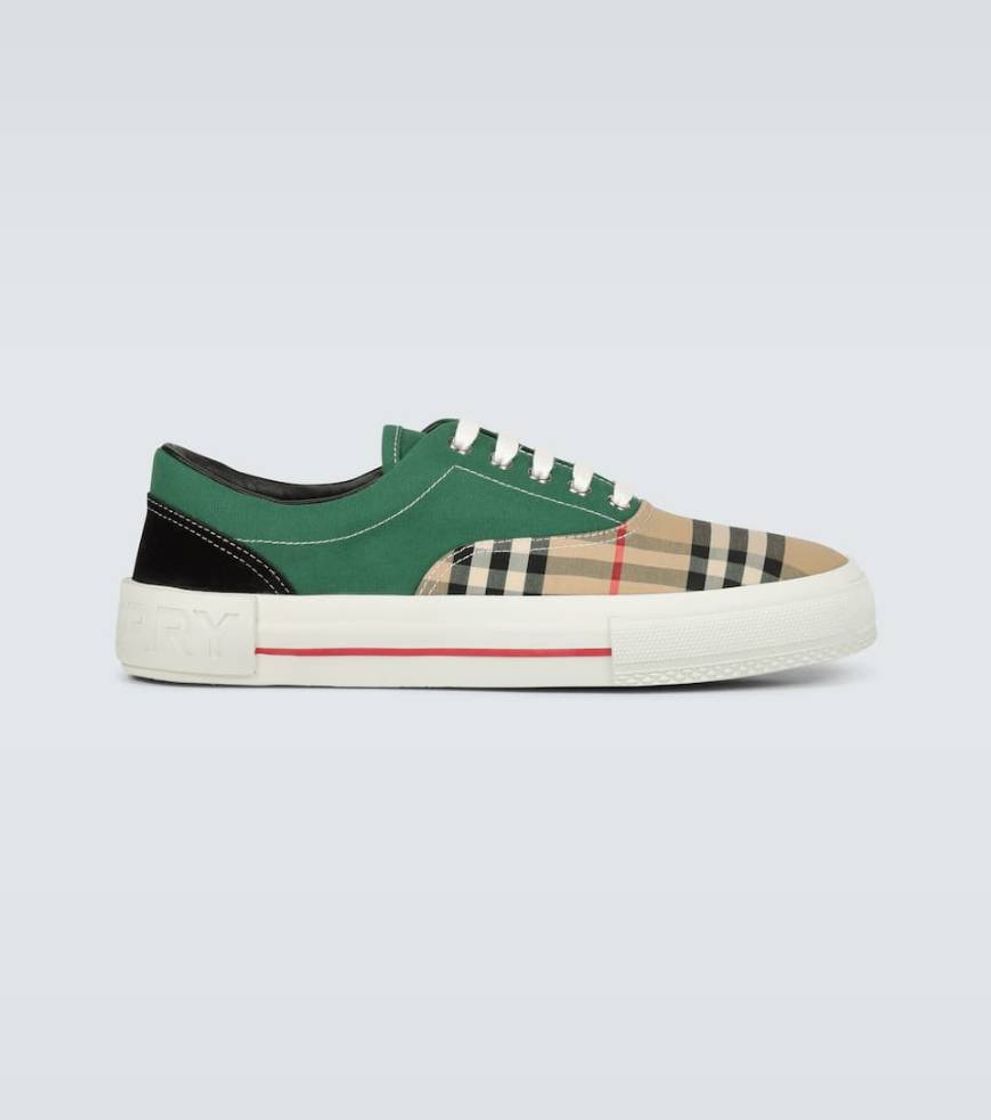 Fashion Vintage check colorblocked sneakers