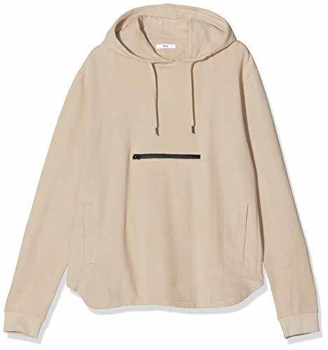 Marca Amazon - find. Textured Overhead, Sudadera con Capucha Hombre, Beige