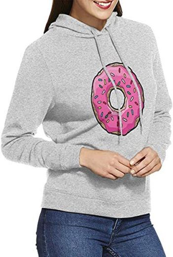 Adult Women's Large Doughnut Classical Pocketless Hoodie for Hang out