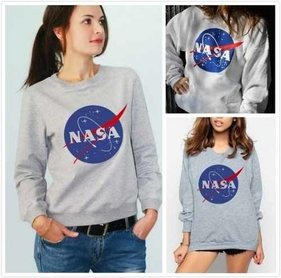 Moda Casaco malha blusao da nasa