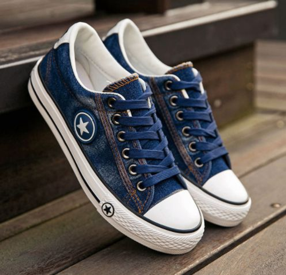 Fashion Tenis urban jeans em duas estampas 