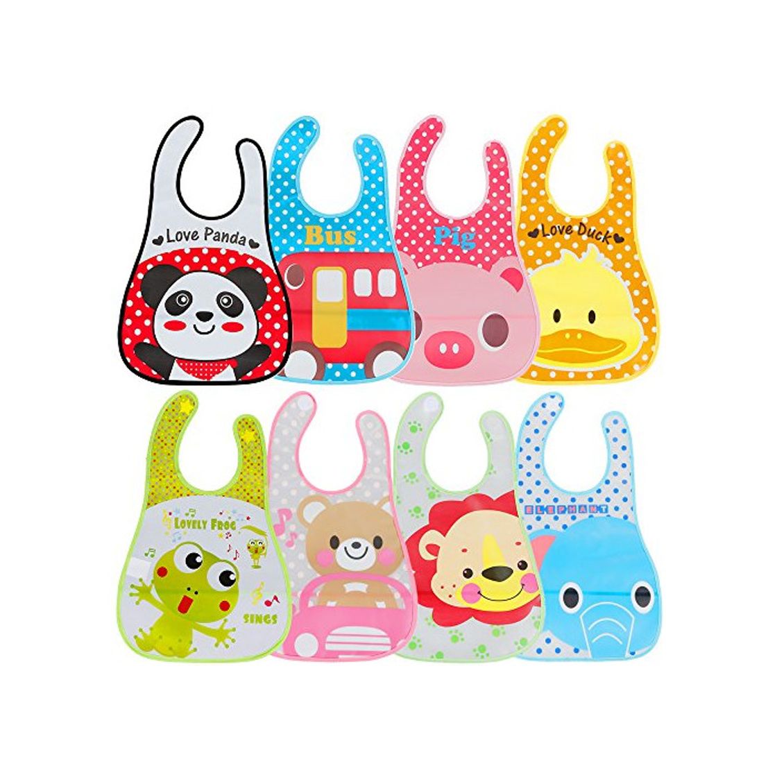 Social Lictin 8 Unisexos Baberos Impermeable EVA para Bebé con Dibujos Animados para