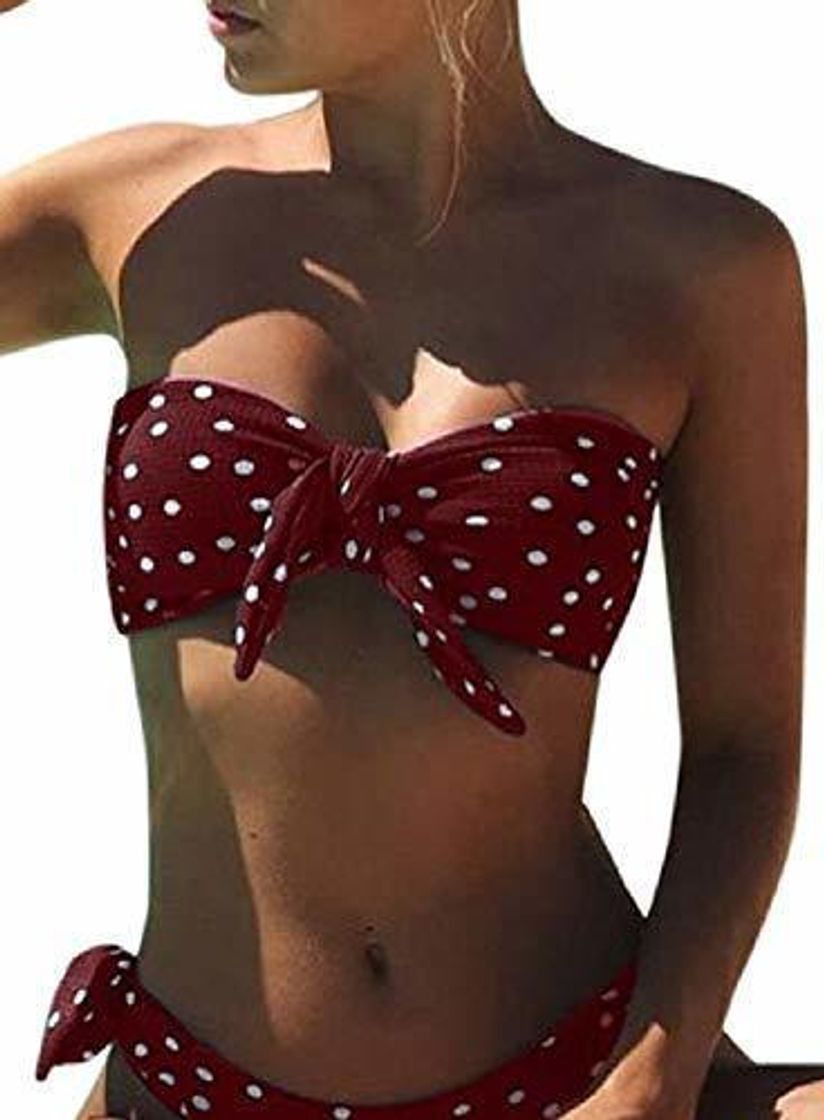 Fashion UMIPUBO Bikini Mujer Dos Piezas Ropa con Estampado de Lunares Push-Up Traje