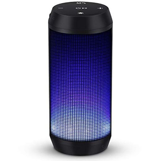 ELEHOT Altavoz Bluetooth Portatil con Luz de 5 Modos Recargable USB Altavoces