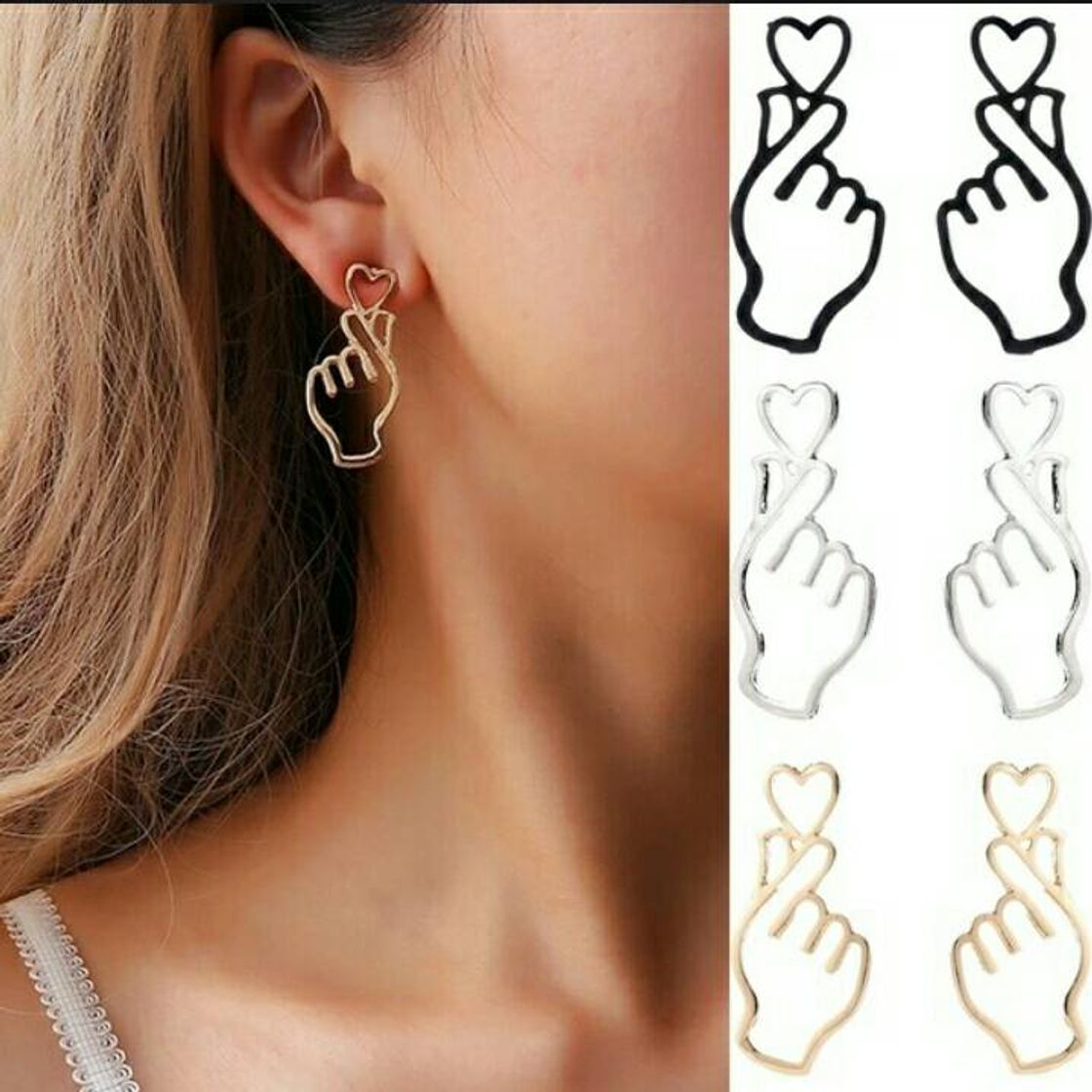 Moda Pendientes  heart 