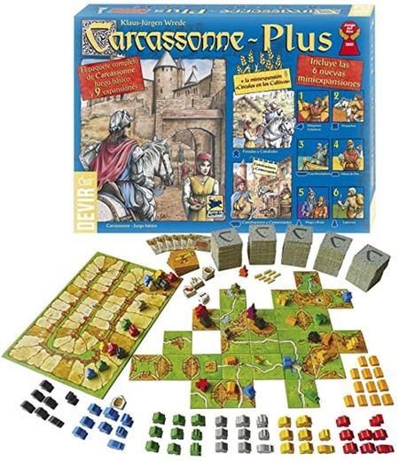 Devir Carcasonne - Plus, incluye el juego básico y 11 expansiones