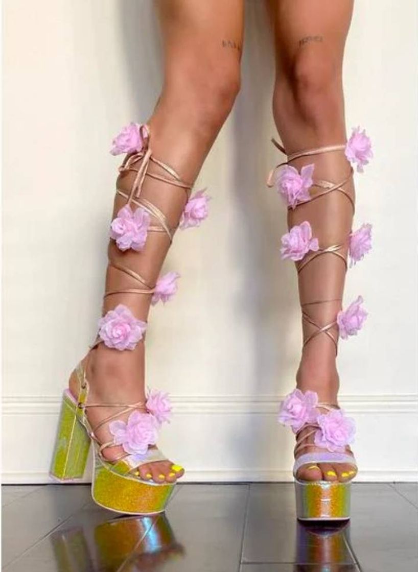 Social Sugar Thrillz Iridescent Rose Wrap Platform Heels - Rainbow | Dolls ...