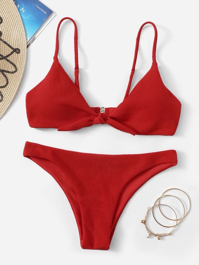 Moda Bikini rojo lazo