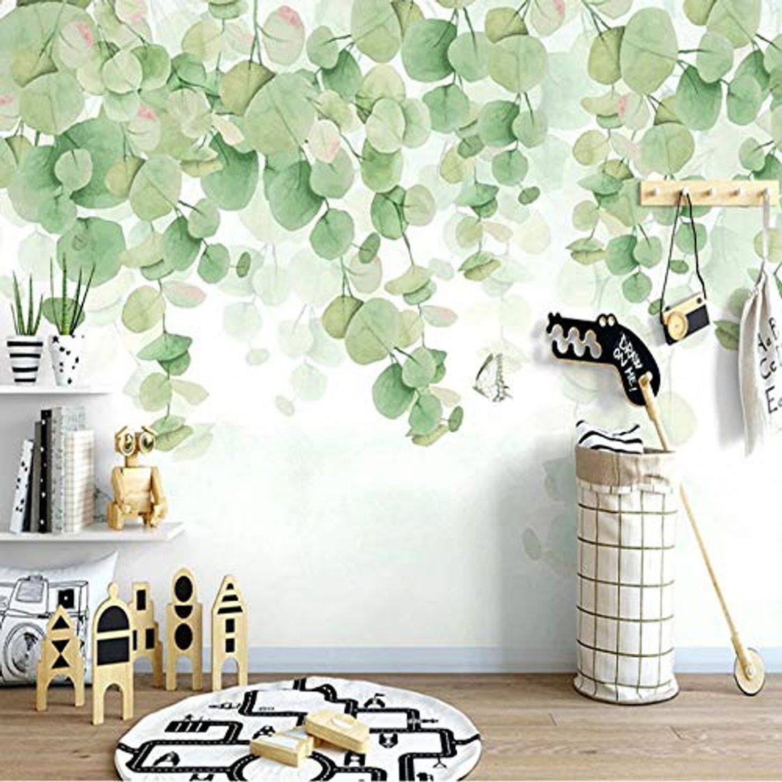 Productos Papel pintado mural imagen 3D Papel tapiz mural personalizado 3D acuarela hoja verde pintura de pared sala de estar TV sofá dormitorio decoración del hogar papel de parede 3D frescos