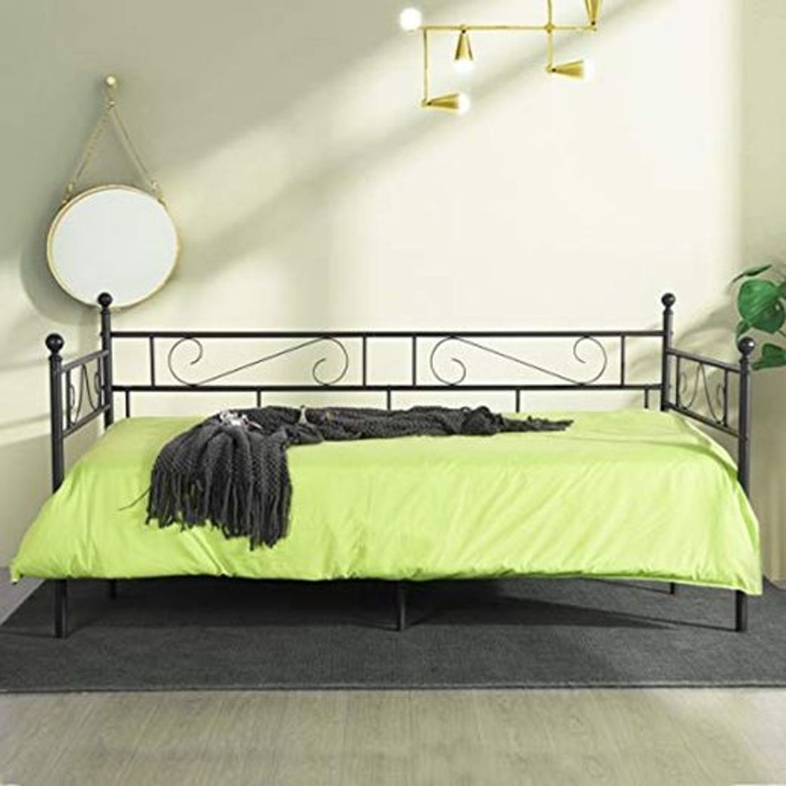 Social LiePu Sofá Cama Metálica Diván Cama para Dormitorio Salón Cuarto de Invitados