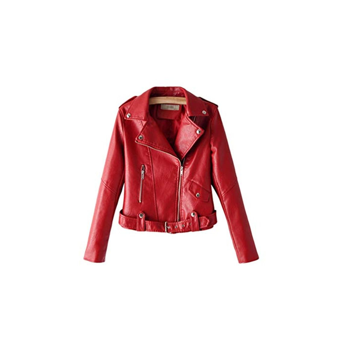 Social Kaiyei Mujer Cuero Casacas Casual Slim Fit Primavera Otoño Biker Cazadora Mujer Polipiel Chamarra Moda Cremallera Corto Abrigo Biker Chaquetas Cortas De Piel Dama Cuero Sintetico Blazer Rojo S