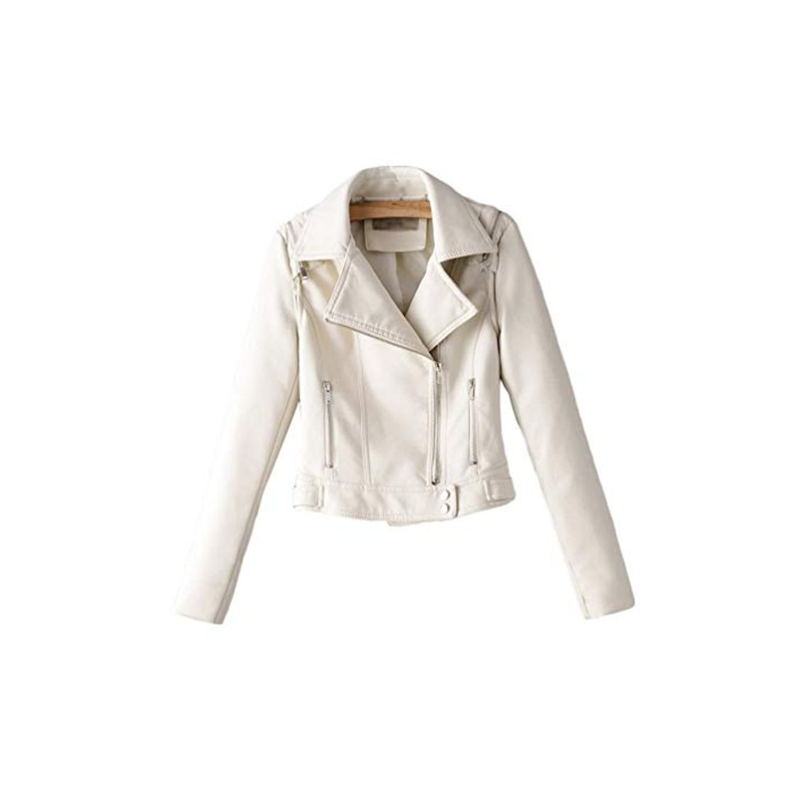 Social Kaiyei Mujer Cuero Casacas Casual Estilo Slim Fit Primavera Otoño Biker Cazadora Mujer Polipiel Chamarra Cremallera Corto Abrigo Biker Chaquetas Cortas De Piel Dama Cuero Sintetico Blazer Blanco L