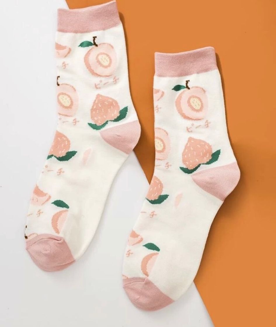 Moda Cartoon Peach Graphic Socks | SHEIN USA