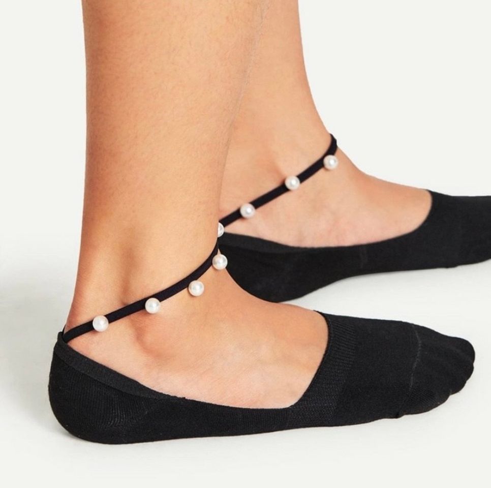 Moda Faux Pearl Detail Invisible Socks With Ankle Strap | SHEIN USA