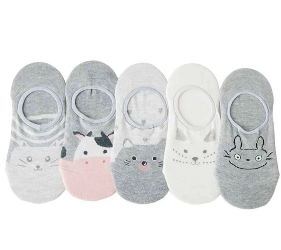 Moda Animal Pattern Invisible Socks 5pairs | SHEIN USA