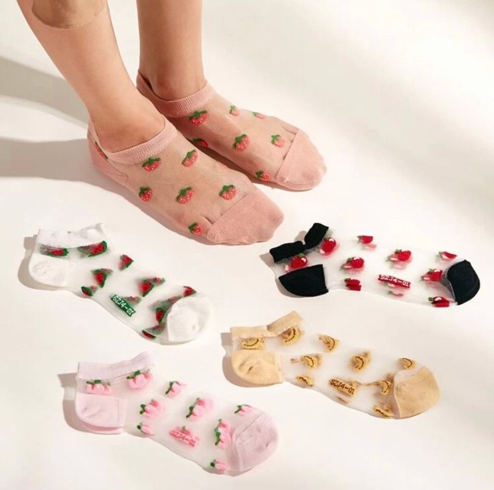 Moda 5pairs Fruit Pattern Mesh Socks | SHEIN USA