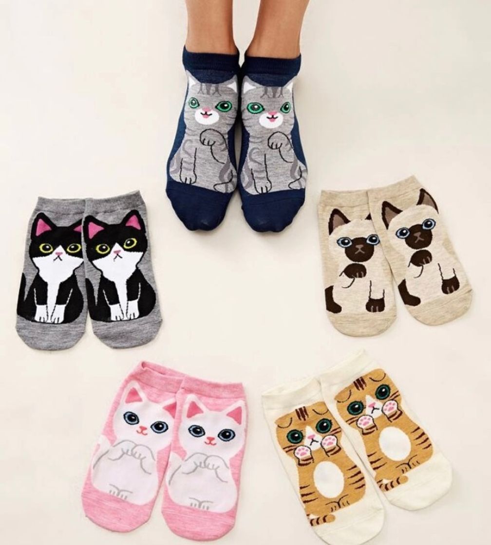 5pairs Cartoon Cat Graphic Ankle Socks | SHEIN USA