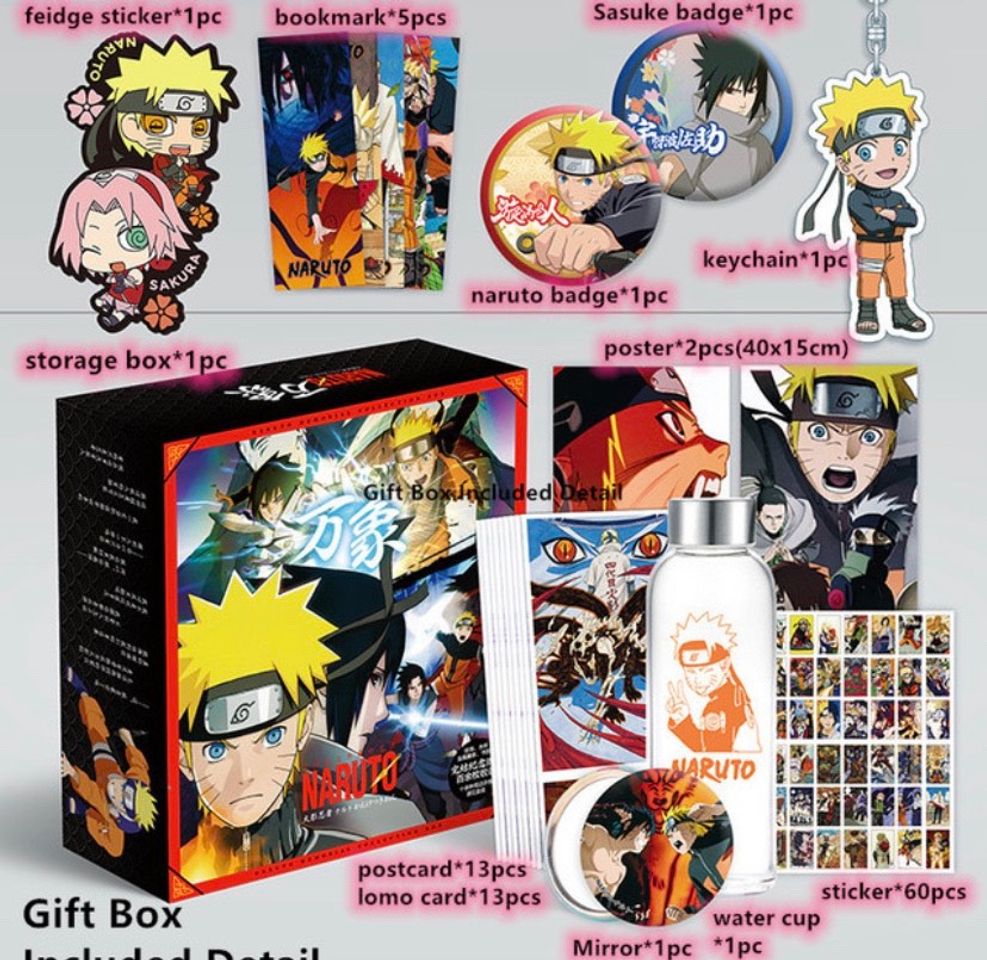 Fashion Anime Naruto Toy Gift BOX Naruto Sasuke Sakura Model Keychain ...