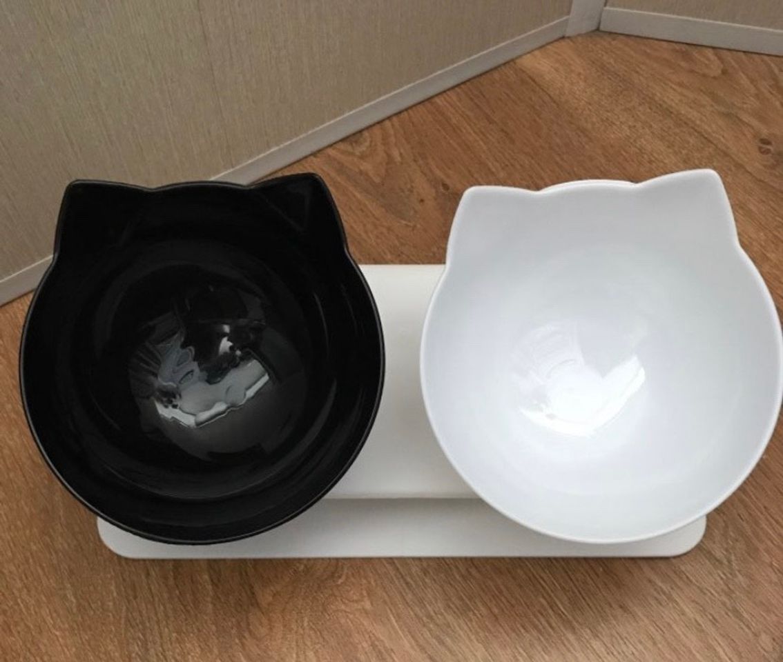 Fashion Double Cat Bowl With Stand Pet Dog Raised Non slip Cat Food ...