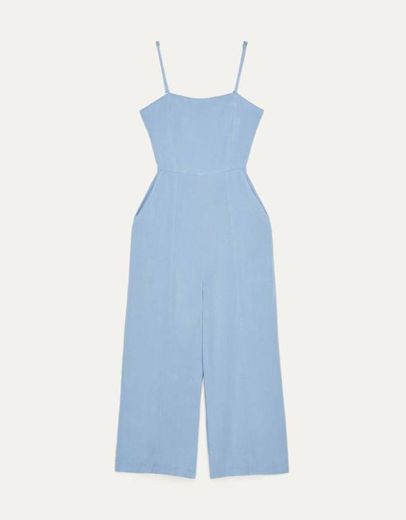 Tie up linen jumpsuit