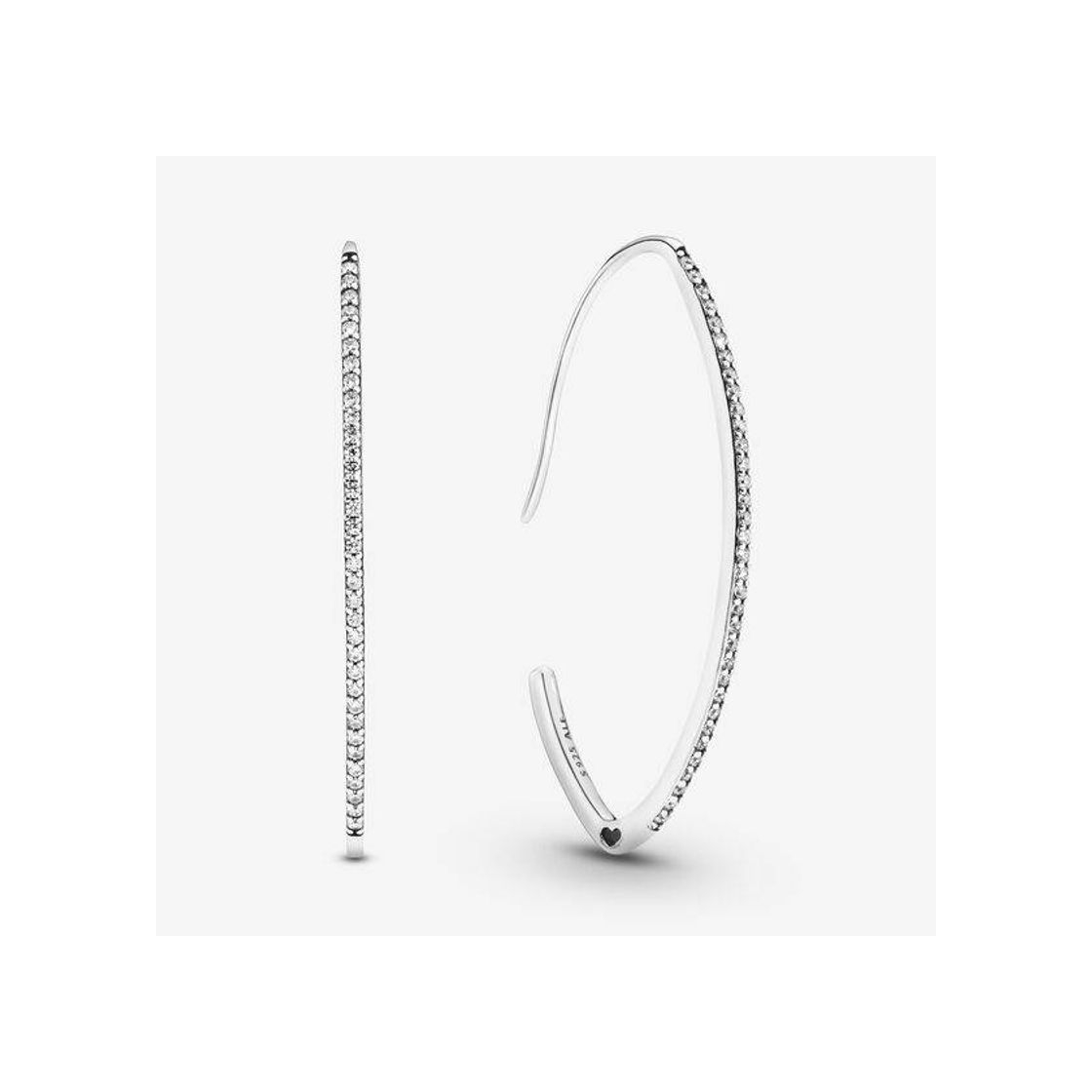 Product Oval Sparkle Hoop Earrings Pandora 