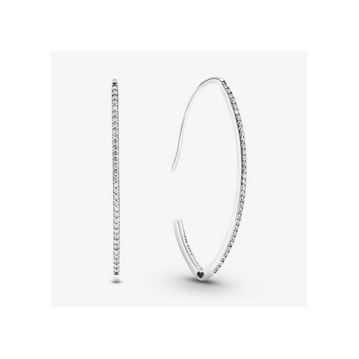 Oval Sparkle Hoop Earrings Pandora 