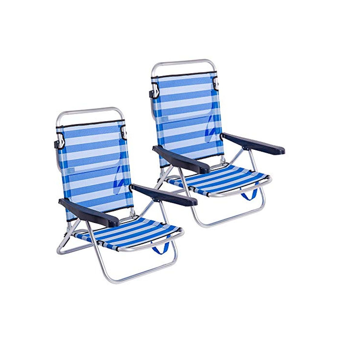 Social LOLAhome Pack de 2 sillas de Playa Convertibles en Cama de Aluminio