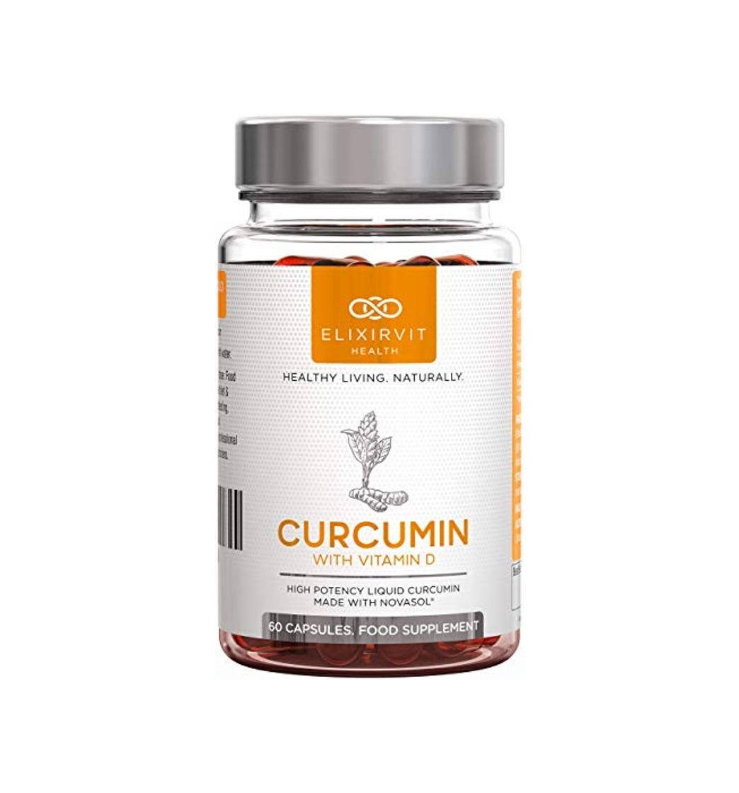 Elixirvit Curcumina líquida con vitamina D, 185 veces más biodisponible que la